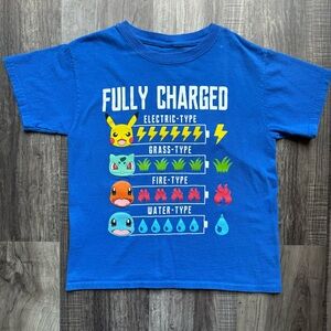 Blue Pokemon Fully Charged T Shirt Size S
